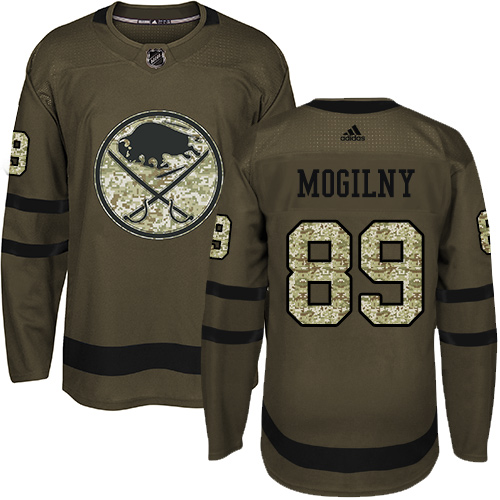Adidas Sabres #89 Alexander Mogilny Green Salute to Service Stitched NHL Jersey - Click Image to Close
